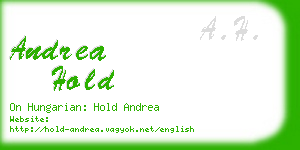 andrea hold business card